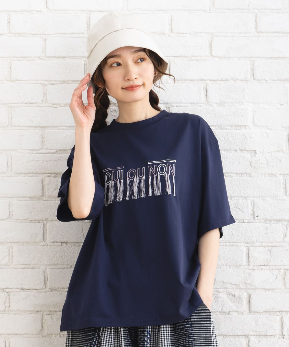 【大きいサイズ】 21号(6L～) FONTLAB フリンジロゴシルケットTシャツ